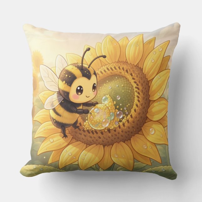 Almofada Golden Bumblebee in Bloom Dance.6 (Frente)