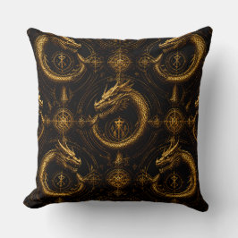 Almofada Golden Dragon Dark Fantasy Pillow