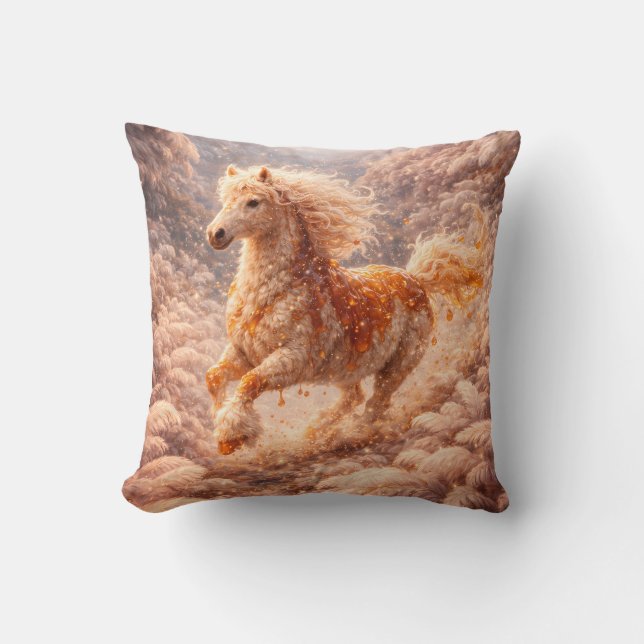 Almofada Golden Fantasy Horse Running Dream Pillow (Frente)