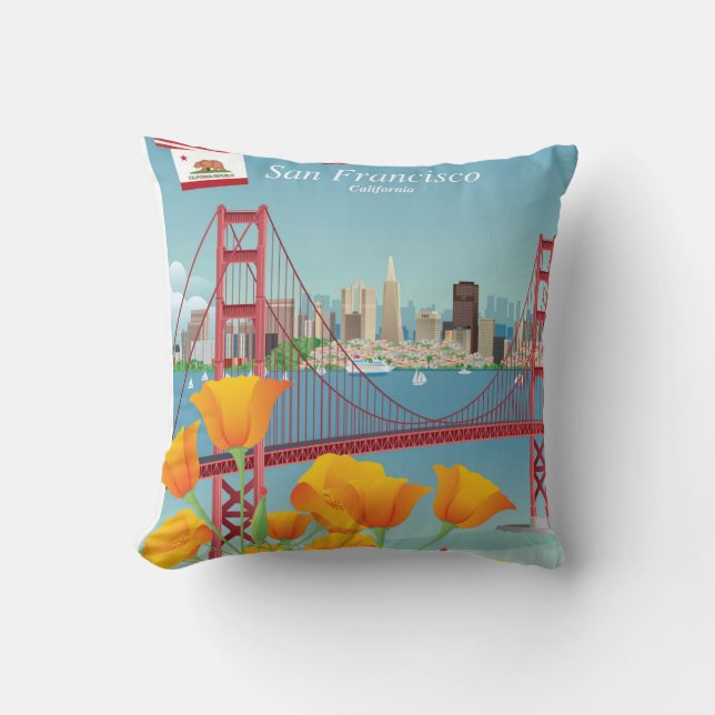 Almofada Golden gate bridge | San Francisco, CA (Frente)