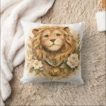Almofada Golden Lion Fairytale Throw Pillow<br><div class="desc">A charming throw pillow featuring a golden lion in a soft fairytale style,  surrounded by delicate roses and gentle storybook details. Inspired by classic fairytales and timeless vintage illustrations,  this decorative piece brings a warm touch of royal elegance and magical charm to any cozy space.</div>