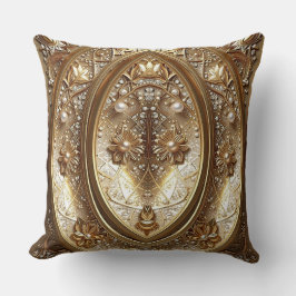 Almofada Golden Ornate Frame Throw Pillow