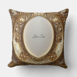 Almofada Golden Ornate Frame Throw Pillow