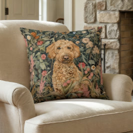 Almofada Goldendoodle em um Jardim do Estilo William Morris