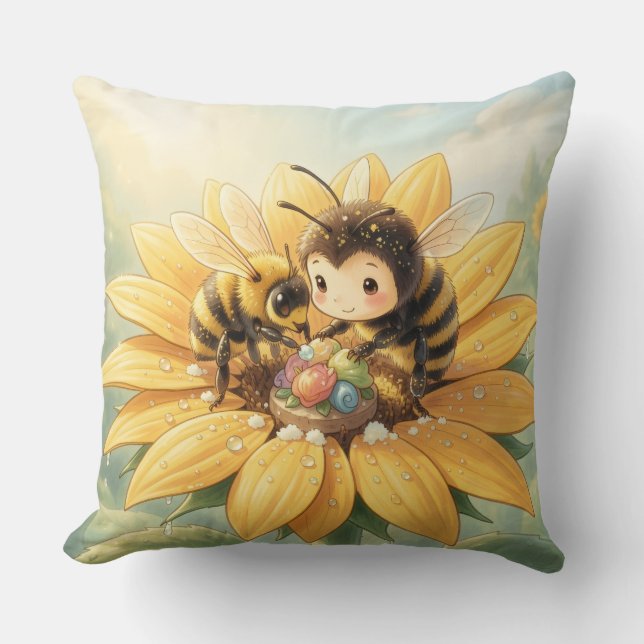 Almofada Goldene Hummel im Blütentanz1 (Frente)