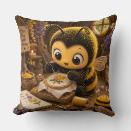 Almofada Goldene Hummel im Blütentanz.11