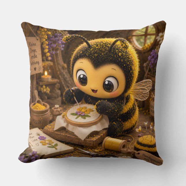 Almofada Goldene Hummel im Blütentanz.11 (Frente)