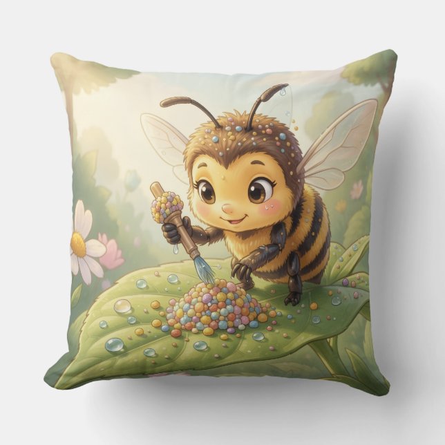 Almofada Goldene Hummel im Blütentanz.2 (Frente)