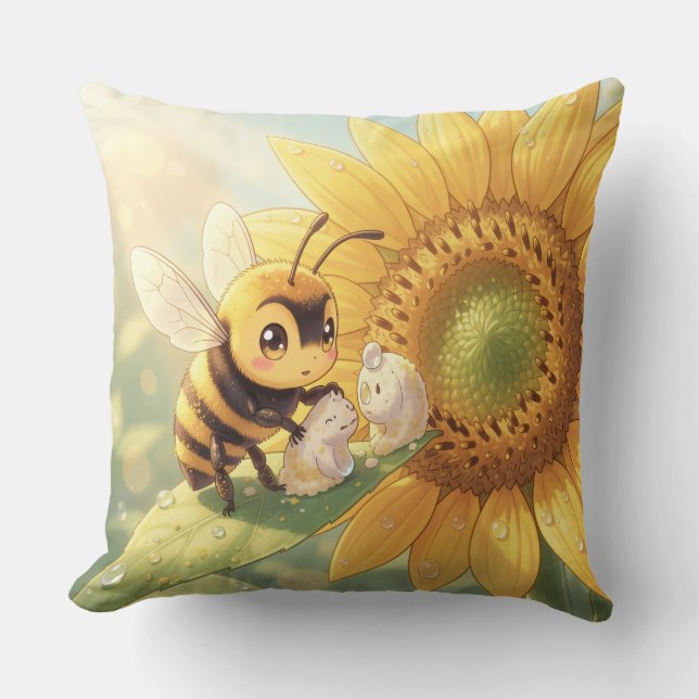 Almofada Goldene Hummel im Blütentanz.4 (Frente)
