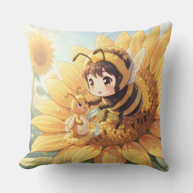 Almofada Goldene Hummel im Blütentanz.7 (Frente)