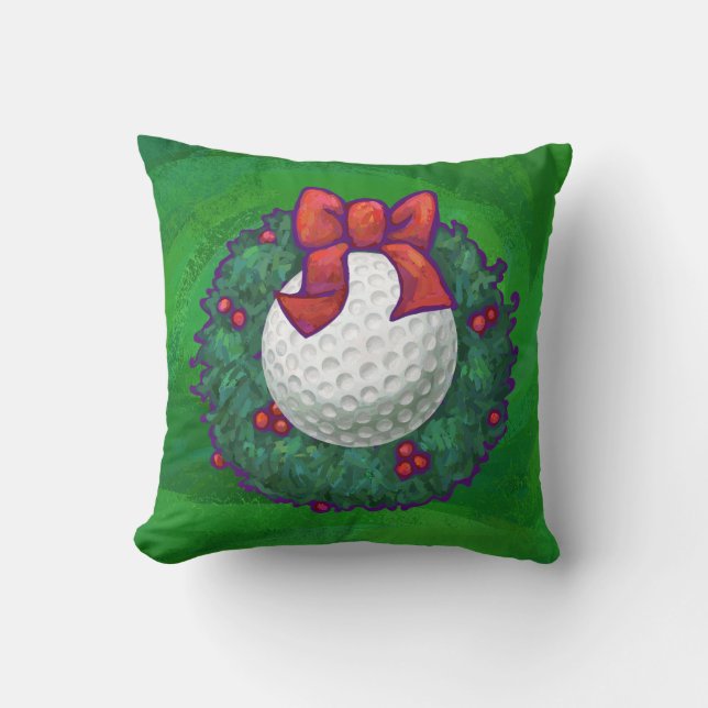 Almofada Golf Ball Wreath na Terra Verde (Frente)