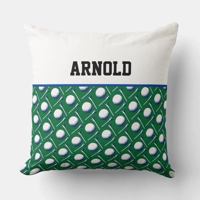 Almofada Golf Balls Camisetas NOME Golfe Divertido Decado (Frente)