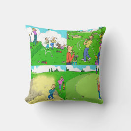 Almofada Golf Cushion Divertido. Ilustrações Golfistas.