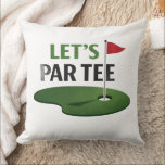 Almofada Golf Let's Par Tee for Golfer<br><div class="desc">Bring a playful golf vibe to your home or clubhouse with this fun “Let’s Par-Tee” golf throw pillow. Featuring a bright watercolor golf course design with a golf ball on a tee and classic red flag, this sporty decor piece is perfect for golfers, country club lovers, and golf-themed celebrations. Great...</div>