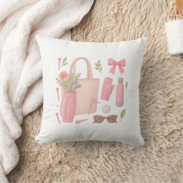 Almofada Golf Pink, tema Lady Mulher Golfer adora golfe