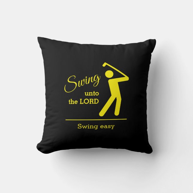 Almofada Golfe Cristão Negro Moderno (Frente)