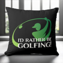 Almofada Golfe Jogando Golfe Golfer Moderno Esportes Preto 
