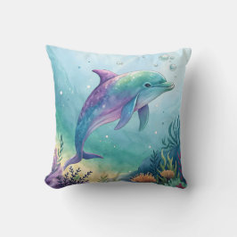 Almofada golfinho pintado à aquarela