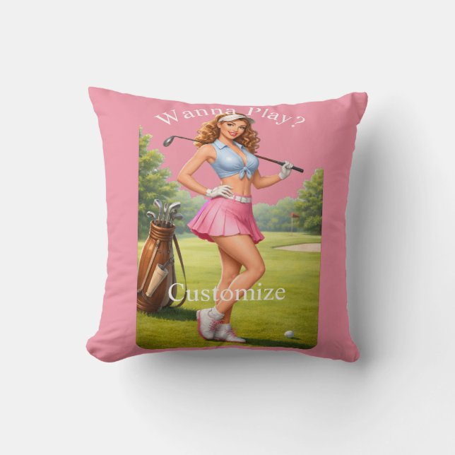 Almofada Golfista feminina em forma Thunder_Cove (Frente)