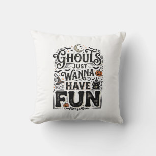 Almofada Golos só Querem se Divertir no Halloween Vetor Des