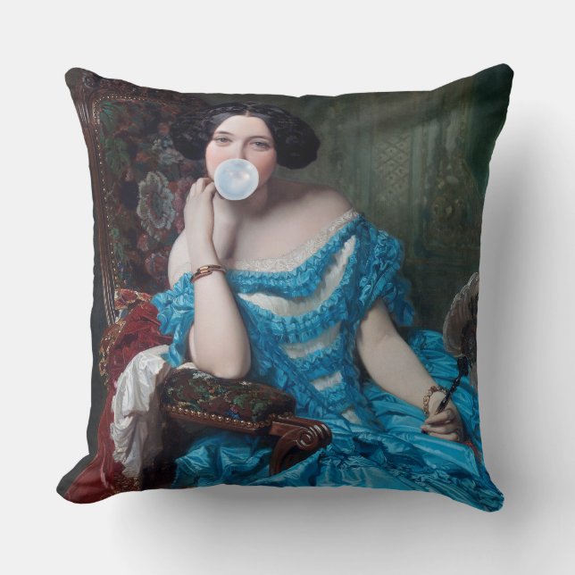 Almofada Goma-bolha Diva em cebola azul (Frente)