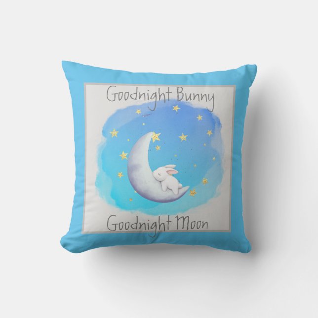 Almofada Goodnight Bunny Moon Personalizável (Frente)