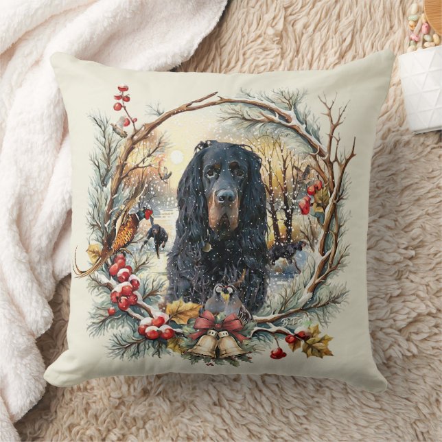 Almofada Gordon Setter Alegria de Natal – Arte Canina Sazon (Cobertor)