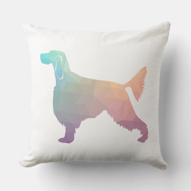 Almofada Gordon Setter Geométrico Pattern Silhouette Pastel (Frente)