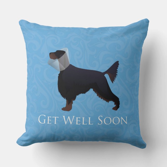 Almofada Gordon Setter Silhouette vai ficar bem em breve (Frente)