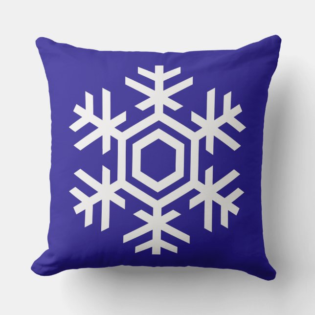 Almofada Gorgoeus Winter Blue Snowflake Natal (Frente)