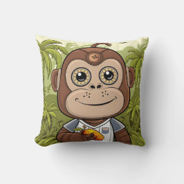 Almofada gorila-robô-marrom