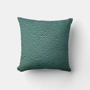 Almofada Gotas de água num fundo verde