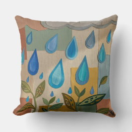 Almofada Gotas de Chuva de Papel - Série Criada