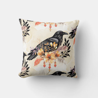Almofada Goth Raven Throw Pillow