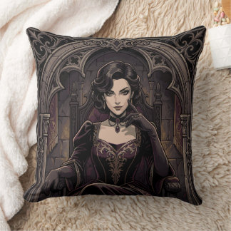Almofada Gothic Dark Queen Vampire Royalty Fantasy Portrait