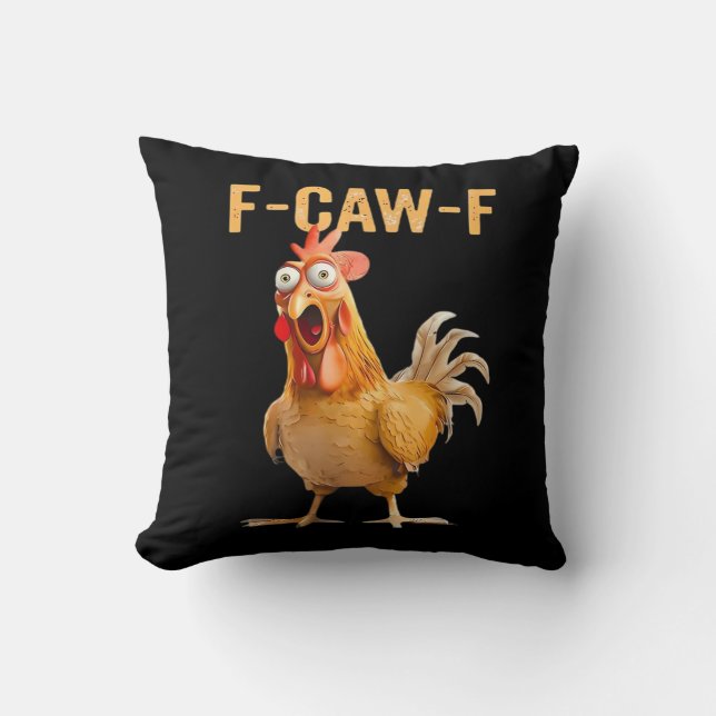 Almofada Gothic Funny Humor Crow F-Caw-F (Frente)
