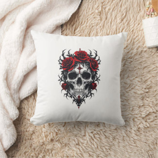 Almofada Gothic Rose Skull