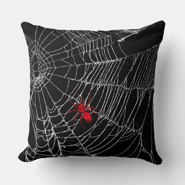Almofada Gótico de Aranha Negra Grunge Halloween assustador (Frente)