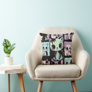 Almofada Gótico de Kawaii Cute Pastel - Cachorro Gótico