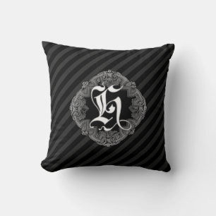 Almofada Gótico Elegante Travesseiro decorativo H inicial