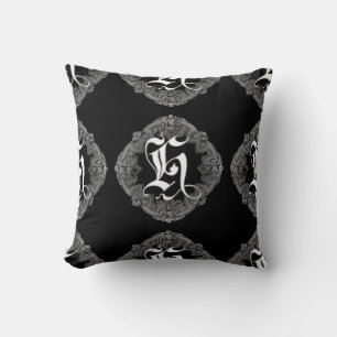 Almofada Gótico Elegante Travesseiro decorativo H inicial