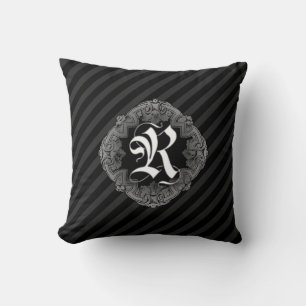 Almofada Gótico Elegante Travesseiro decorativo R inicial