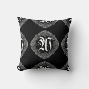 Almofada Gótico Elegante Travesseiro decorativo W inicial