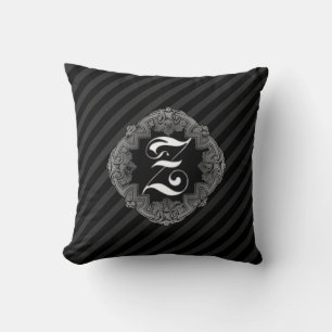 Almofada Gótico Elegante Travesseiro decorativo Z inicial