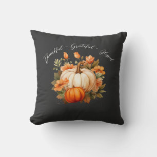 Almofada Graças Grata, abençoada Pumpkin Ação de Graças