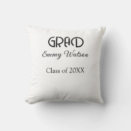 Almofada Grad bold letter graduation name class of 20XX sim