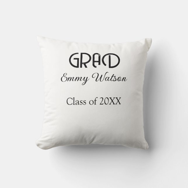 Almofada Grad bold letter graduation name class of 20XX sim (Frente)