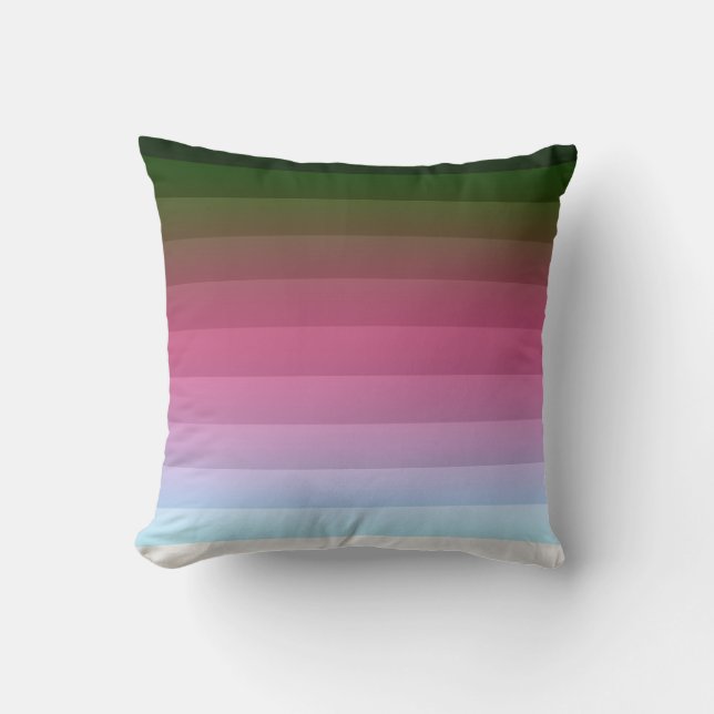 Almofada Gradient ombre stripe branda fina e multicolo (Frente)