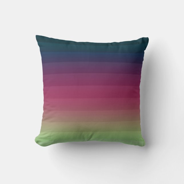 Almofada Gradient ombre stripe branda fina e multicolo (Frente)