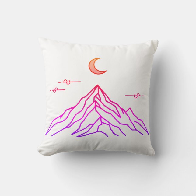 Almofada Gradient Pillow “Vivid Peaks & Moon” (Frente)